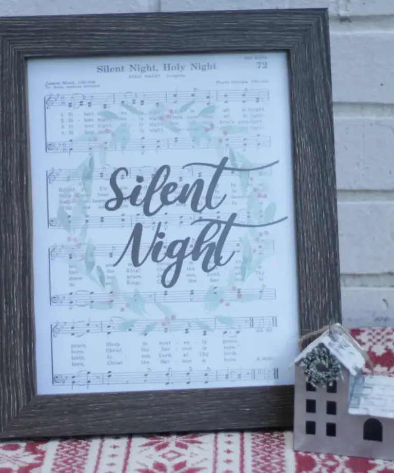 christmas song art in frame