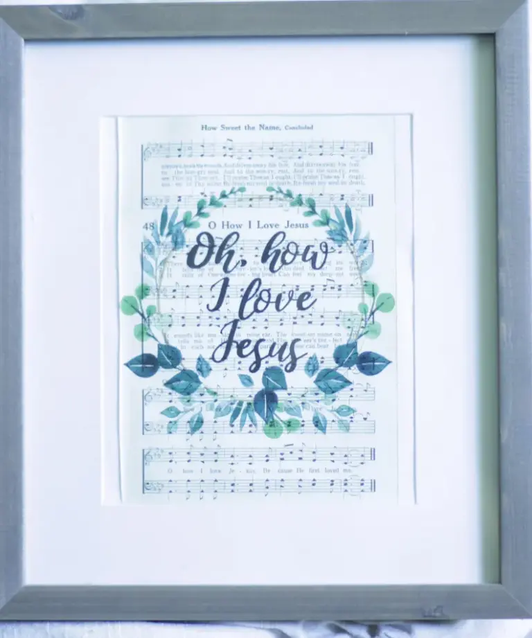 church hymn in frame