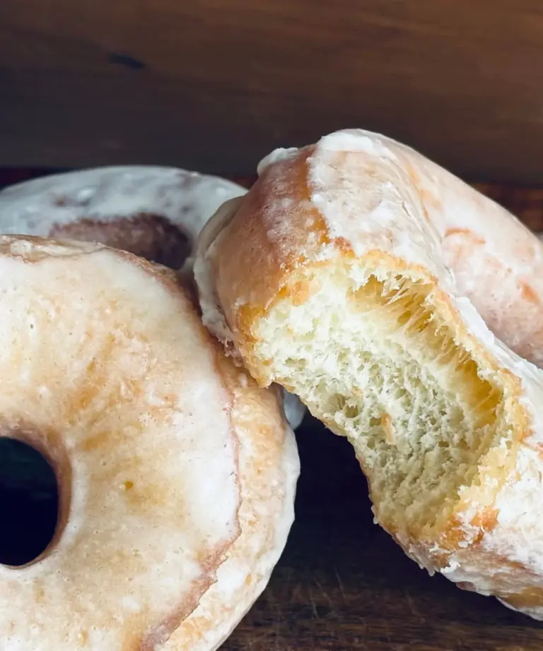 bite out of potato flake sourdough donut