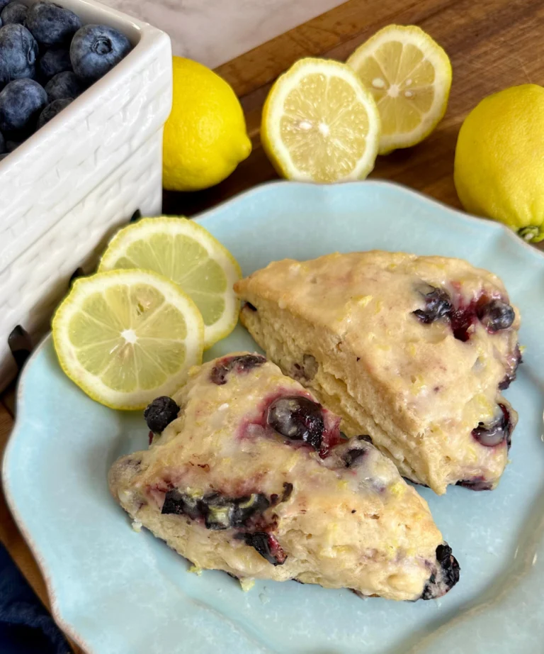 potato flake sourdough blueberry scones