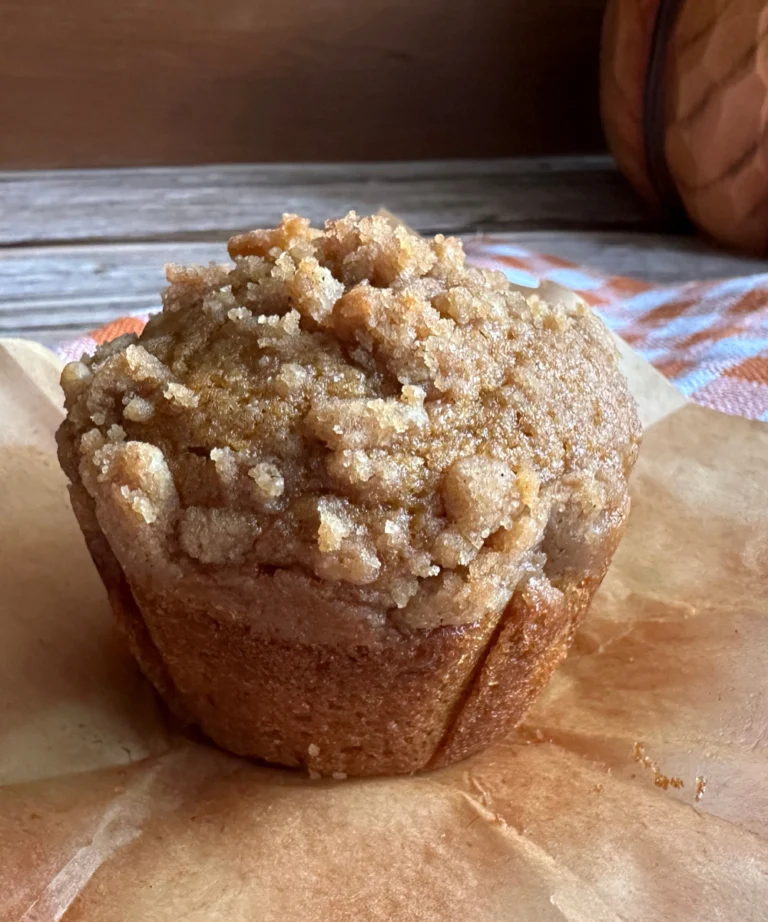 potato flake sourdough pumpkin muffins with streusel