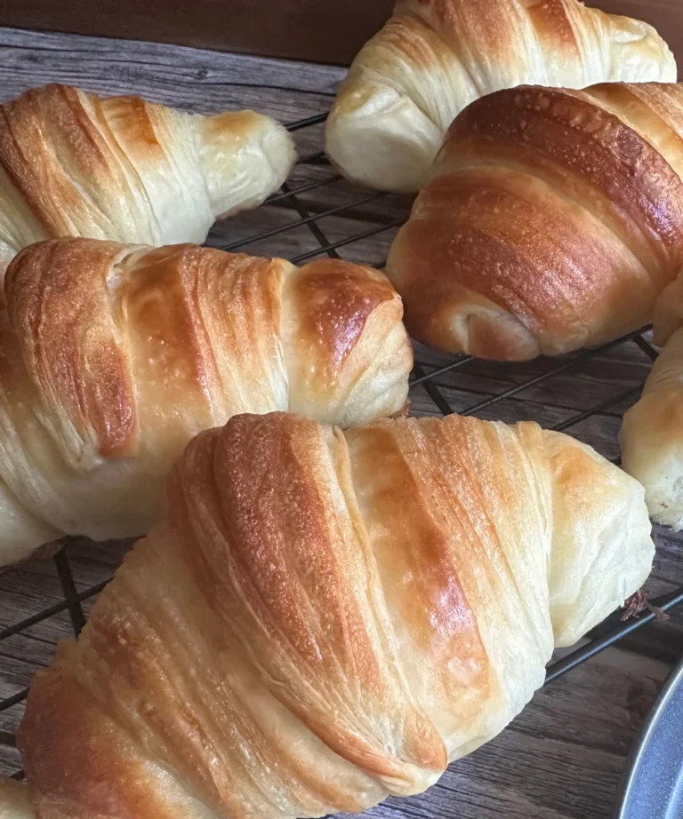 potato flake sourdough croissants