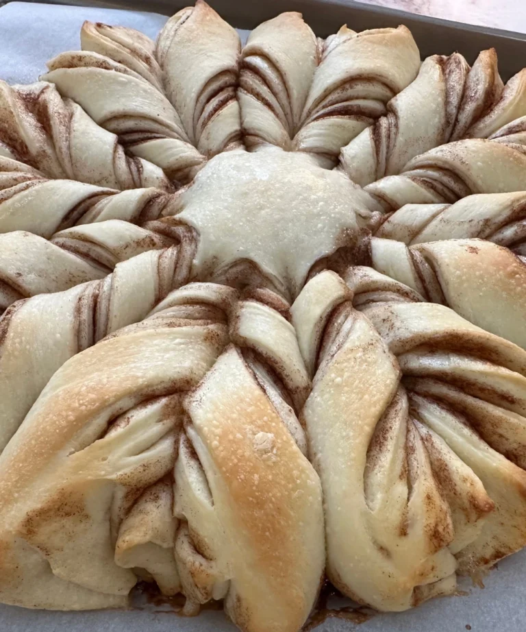 potato flake sourdough cinnamon roll snowflake