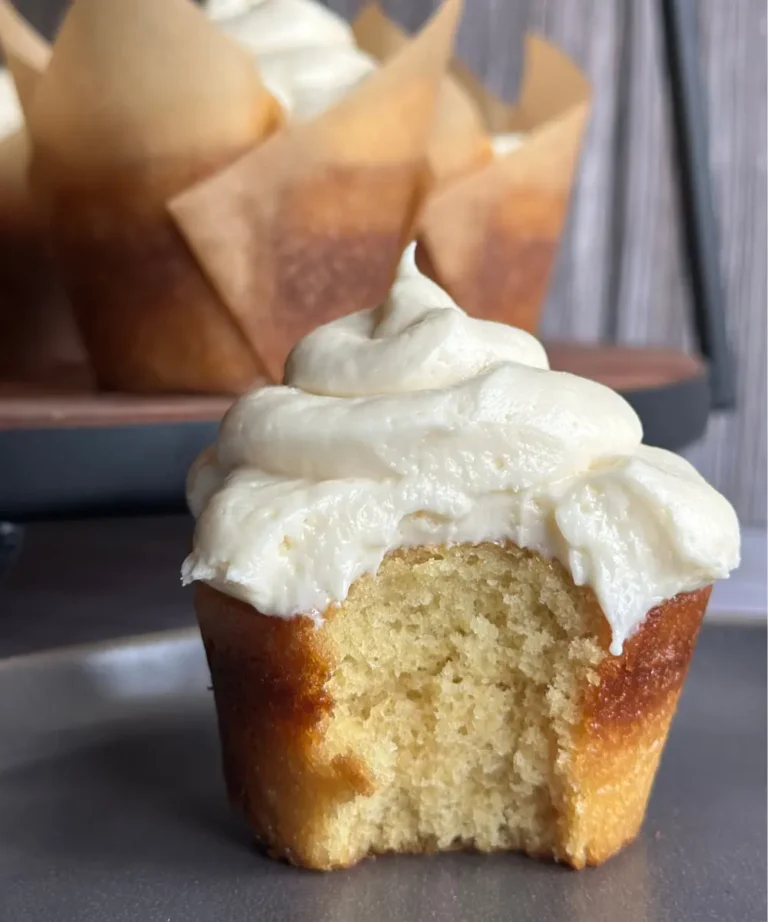 potato flake sourdough vanilla cupcake