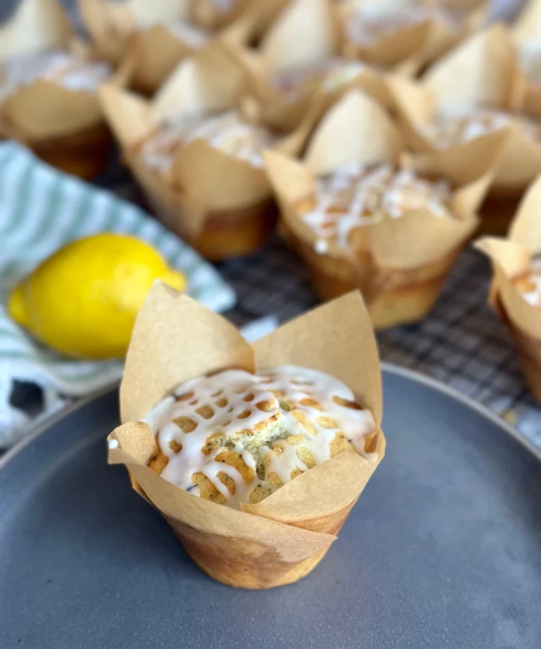 potato flake sourdough lemon poppy seed muffins