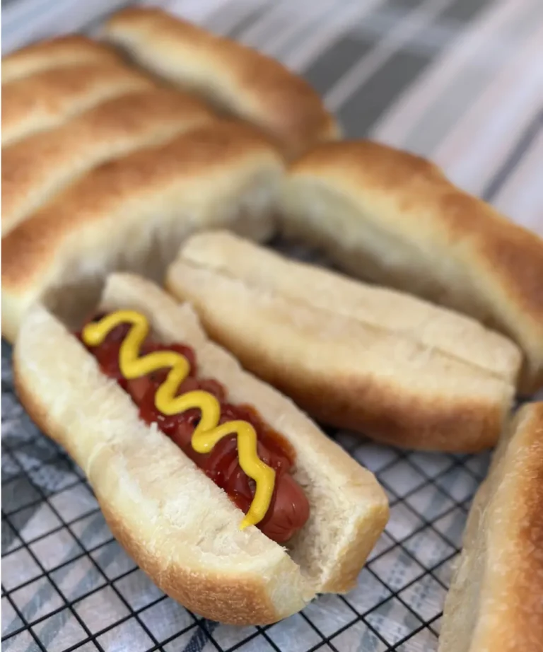potato flake sourdough hot dog buns with hotdog inside