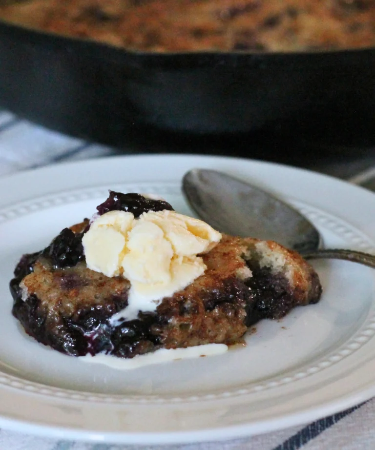 Potato Flake Sourdough Blueberry Cobbler