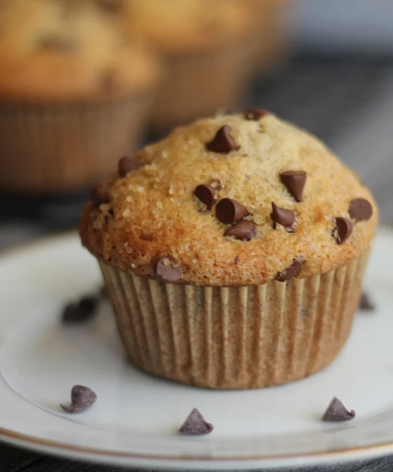 Potato Flake Sourdough Chocolate Chip Muffins