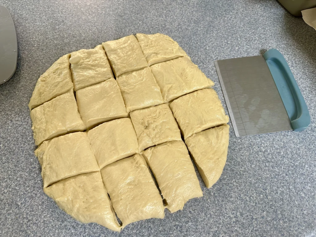 divided potato flake sourdough brioche dough 