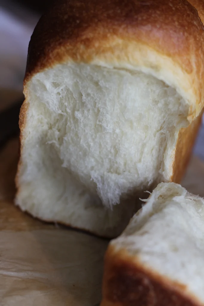 potato flake sourdough milk bread inside 