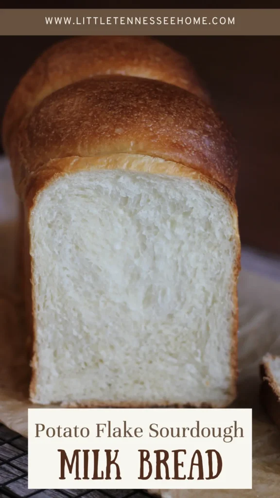potato flake sourdough Milk Bread pin image