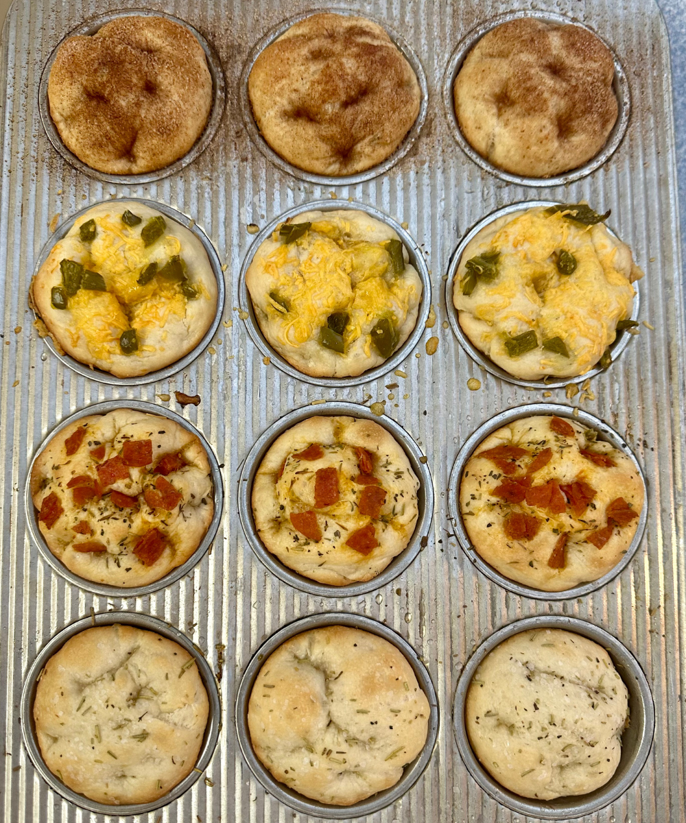 Potato Flake Sourdough Focaccia Bites