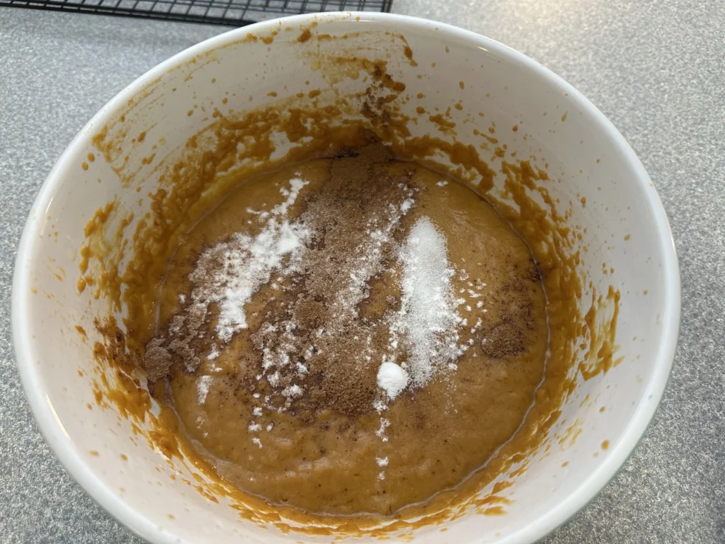 potato flake sourdough pumpkin bars batter