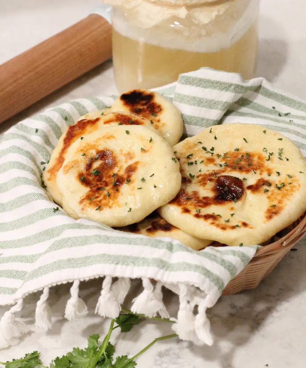Potato Flake Sourdough Naan Bread