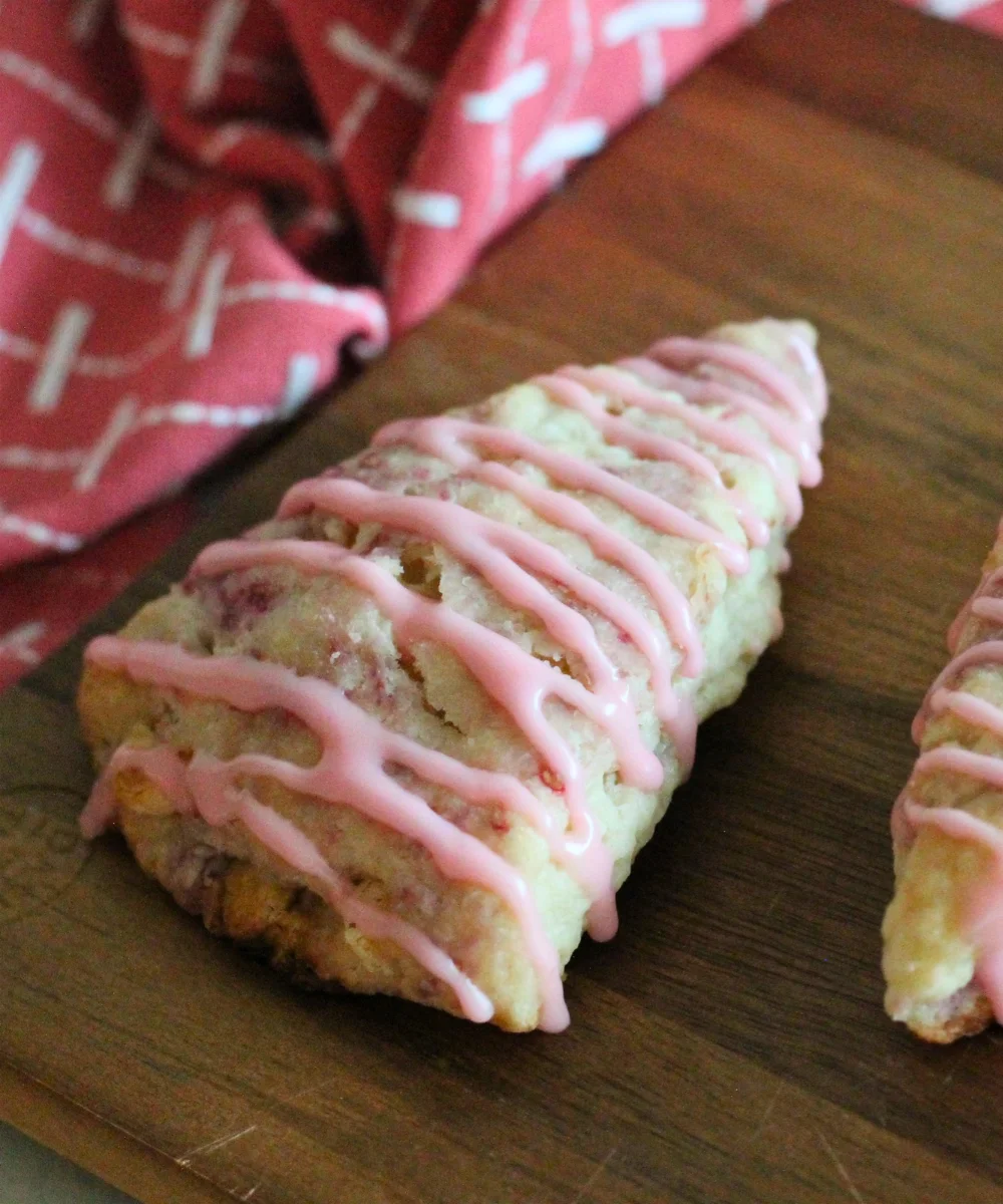 Potato Flake Sourdough Raspberry White Chocolate Scones